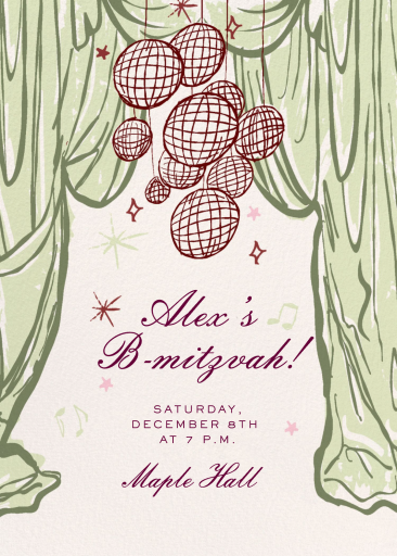 Disco Ball Curtain Invitation