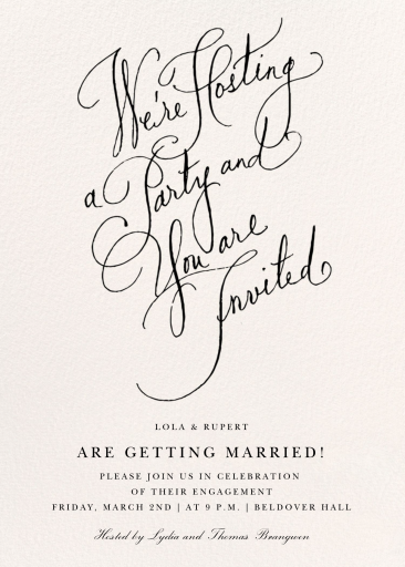 Scripted - Engagement Party Invitation by Stephanie Fishwick