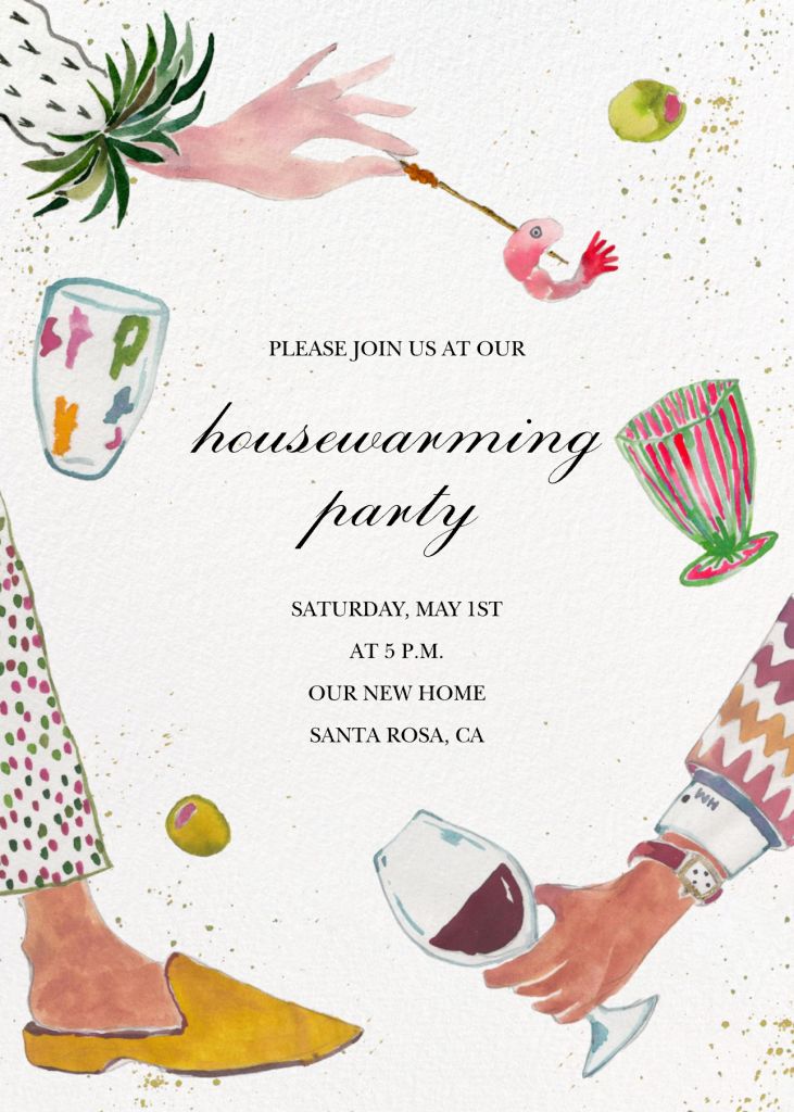Illustrated Appetizers Invitation