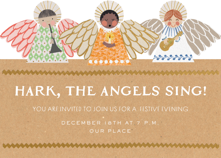 Singing Angels - Holiday Party Invitation by Hadley Paper Goods