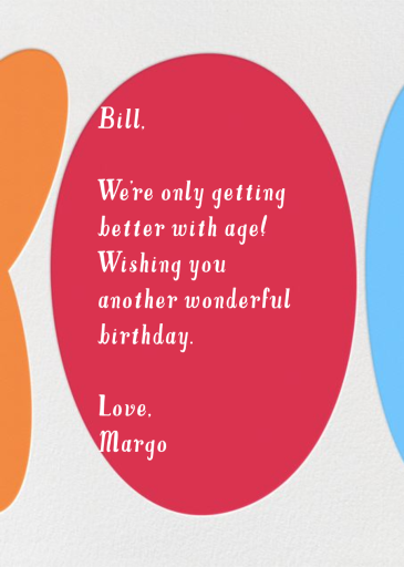 Birthday Bubble Letters - Birthday Card by Paperless Post - Back