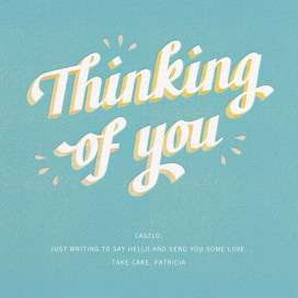 Gold Thoughts - Thinking of You Card by Paperless Post