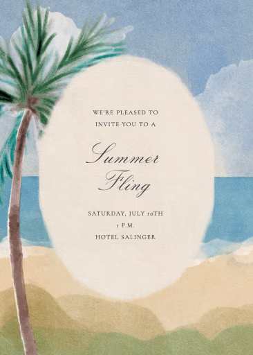 Palm Breeze - Summer Party Invitation by Fin Fellowes