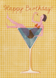 Cocktail Girl (Barbara Dziadosz) - Birthday Card by Red Cap Cards