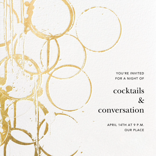 Metallic Circles Watermark - Christmas Party Invitation by Kelly Wearstler