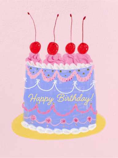 Ruffle Piping - Birthday Card by Carolyn Suzuki Studio