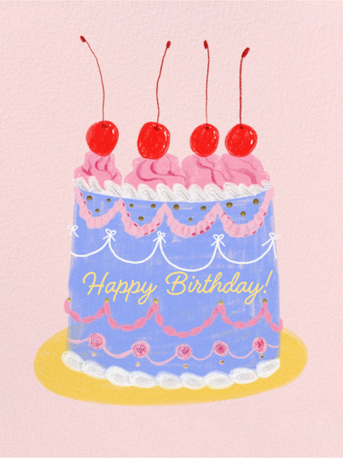 Ruffle Piping - Birthday Card by Carolyn Suzuki Studio