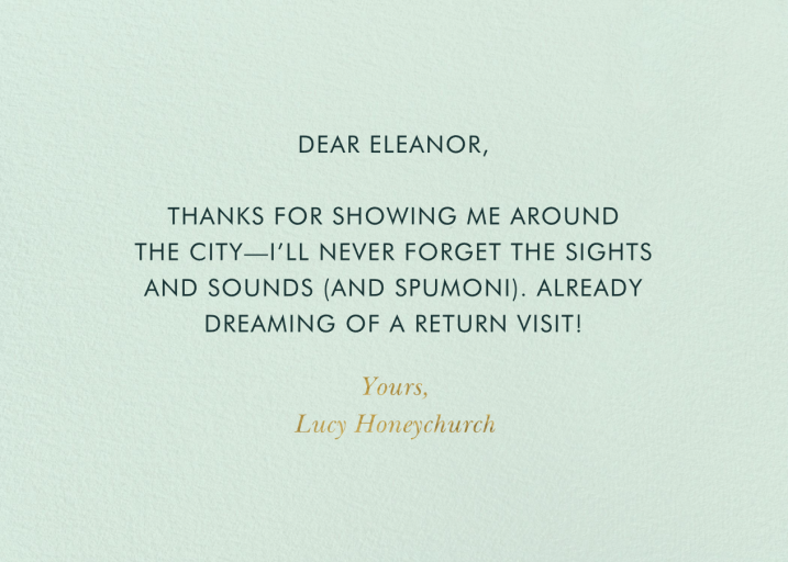 Mint Garden Party Thank You by Rifle Paper Co. - Back