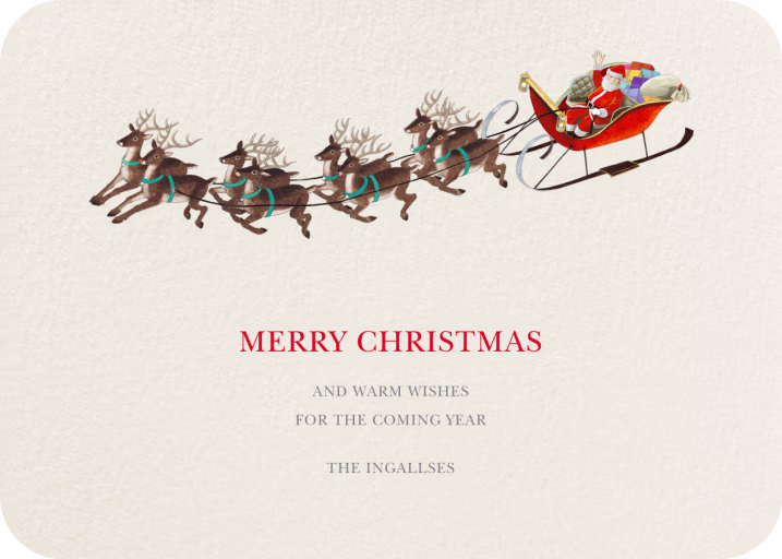 Reindeer Ride - Christmas Card by Felix Doolittle