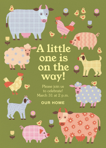 Farm Animal Pattern Invitation
