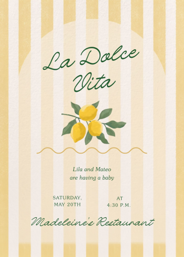 La Dolce Vita - Baby Shower Invitation by Paperless Post