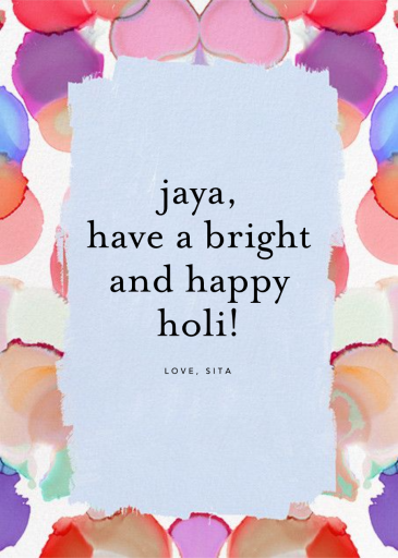 Paintblot - Holi Card by Ashley G