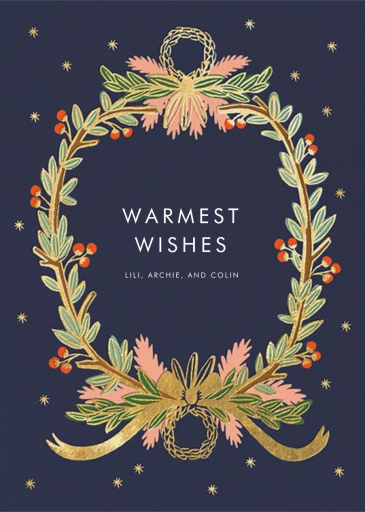 Midnight Wreath - Holiday Card by Rifle Paper Co.