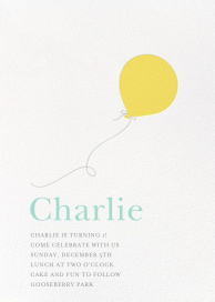 Little Balloon - Birthday Invitation by Sugar Paper