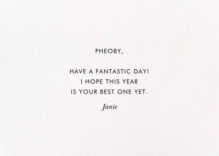 Juliet Rose Birthday - Birthday Card by Rifle Paper Co. - Back