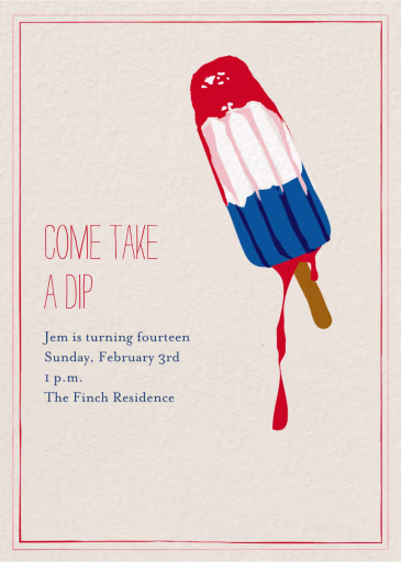 Melting Rocket Ship - Pool Party Invitation by Mr. Boddington's Studio