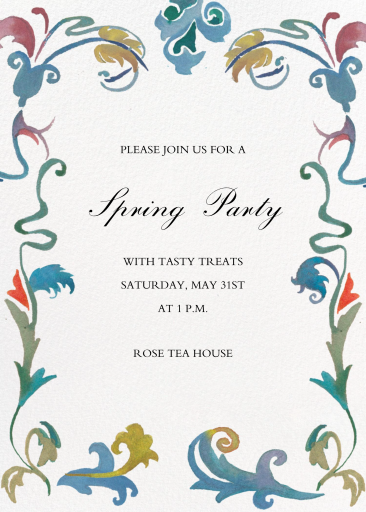 Ornate Bloom - Spring Party Invitation by Happy Menocal