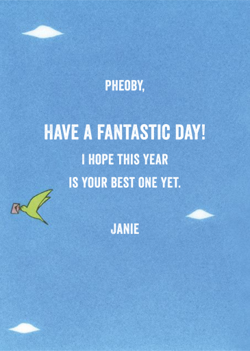 Delivery Ballon Girl (Naoshi) - Birthday Card by Red Cap Cards - Back