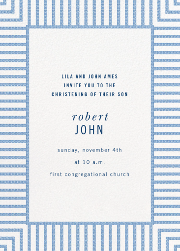 Rayas seersucker - Invitación religiosa de kate spade new york