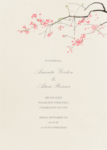 Japanese Cherry - Engagement Party Invitation by Felix Doolittle