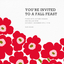 Red Mod Floral Outline Invitation