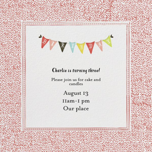 Ticker Tape Border - Birthday Invitation by Mr. Boddington's Studio