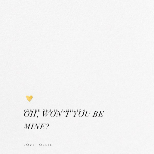 One in a Million - Love and Romance Card by Kelly Wearstler - Back