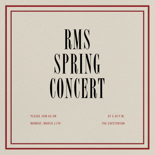 Rue - Recital Invitation by Paperless Post