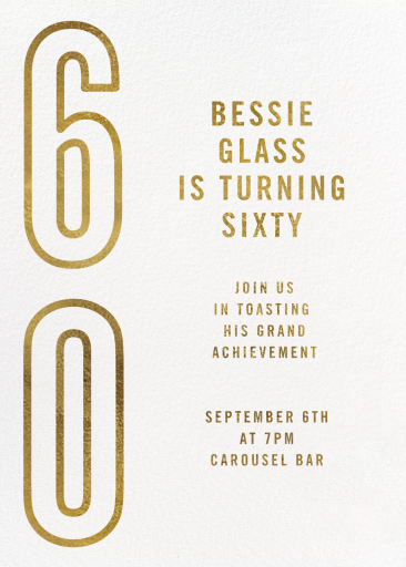 Time Flies - 60th Birthday Invitation by Paperless Post - Back