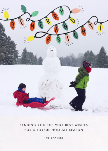 Glow Strings Attached (Photo) - Christmas Card by Rifle Paper Co.