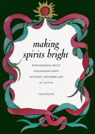 Watercolor Ribbon Holiday Invitation