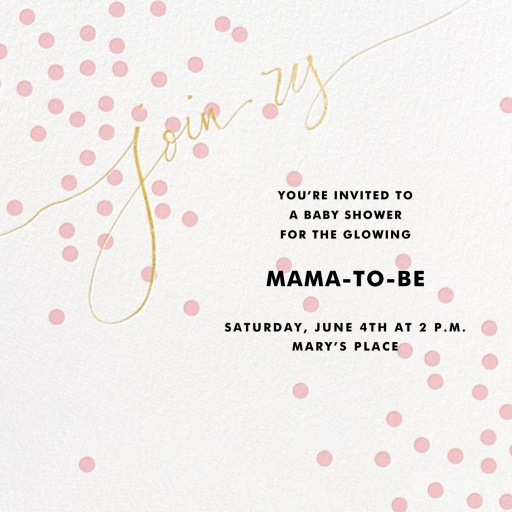 Join Us (Dots) - Baby Shower Invitation by Linda and Harriett