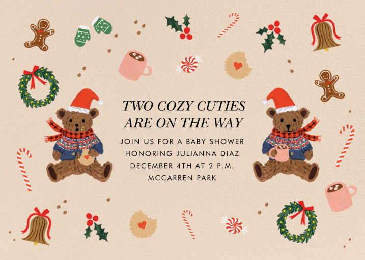 Cozy Christmas Bear Invitation