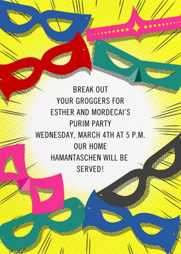Superheroes - Purim Invitation by Paperless Post