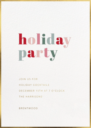 Holiday Party Lettering - Corporate Holiday Party Invitation by Sugar Paper
