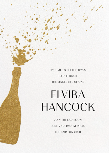 Champers - Bachelorette Party Invitation by Paperless Post