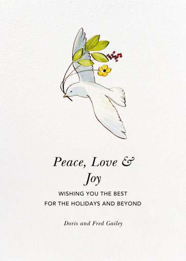 Peaceful Dove - Holiday Card by Felix Doolittle
