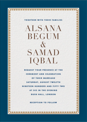 Bold Line (Tall) - Wedding Invitation by The Indigo Bunting