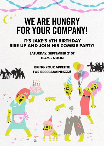 The Partying Dead - Birthday Invitation by Hello!Lucky