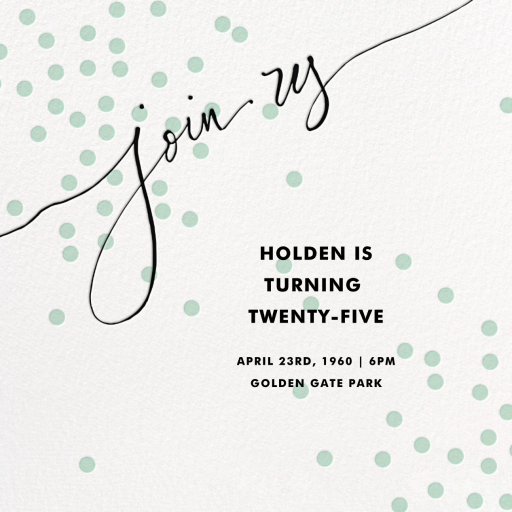 Join Us (Dots) - Birthday Invitation by Linda and Harriett