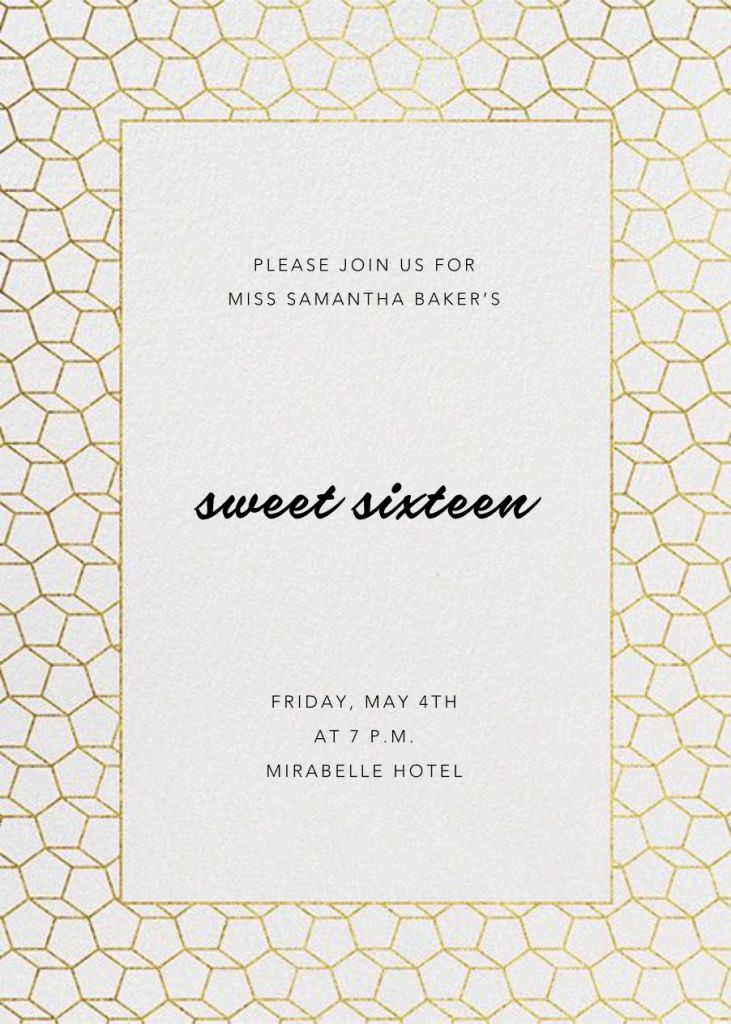 Geometric Gold Pattern Invitation