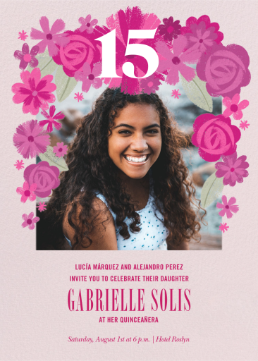 Flores Pintadas Photo - Quinceañera Invitation by Paperless Post