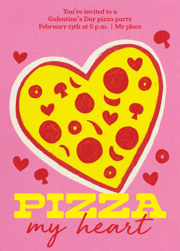 Pizza Heart - Invitation by Paperless Post