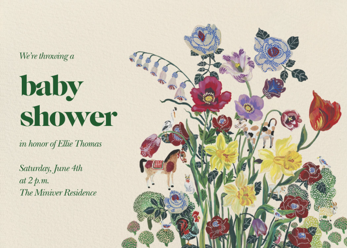 Bloom Variety - Baby Shower Invitation by Nathalie Lété
