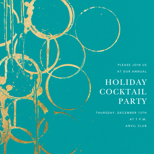 Metallic Circles Watermark - Corporate Holiday Party Invitation by Kelly Wearstler