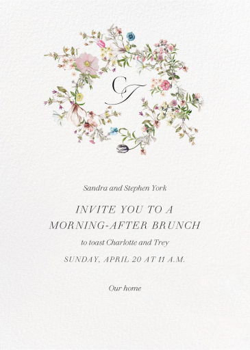 Regal Initials - Wedding Weekend Invitation by  Monique Lhuillier