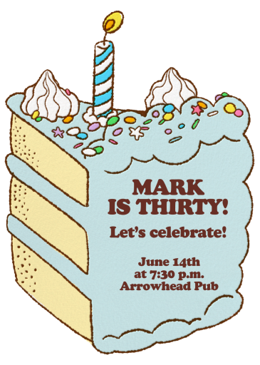 Birthday Cake Slice - Birthday Invitation by Hello!Lucky