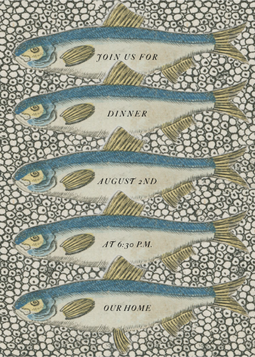 Five Fishes - Dinner Party Invitation by John Derian