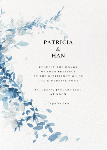 Watercolor Floral Garland - Vow Renewal Invitation by Paperless Post