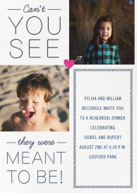 Meant to Be - Rehearsal Dinner Invitation by Cheree Berry Paper & Design